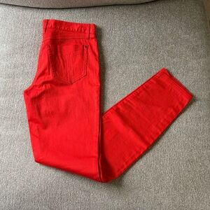 Trina Turk Red Orange Stretch-Cotton Slim Pants Size 2